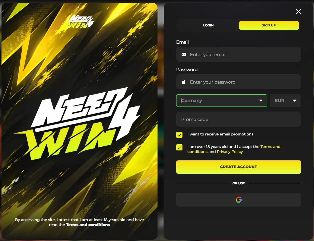 How to Register at Need4Win Casino